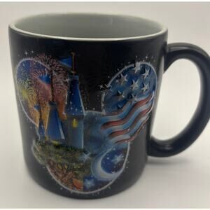 Walt Disney World 3D Mickey Mouse Silhouette Mug Cup American Flag Fireworks